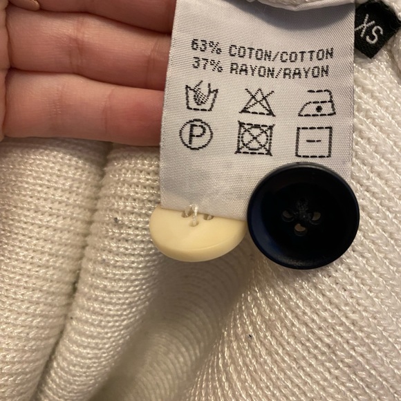 RODEBJER navy and white button up cardigan sweater - Picture 6 of 10